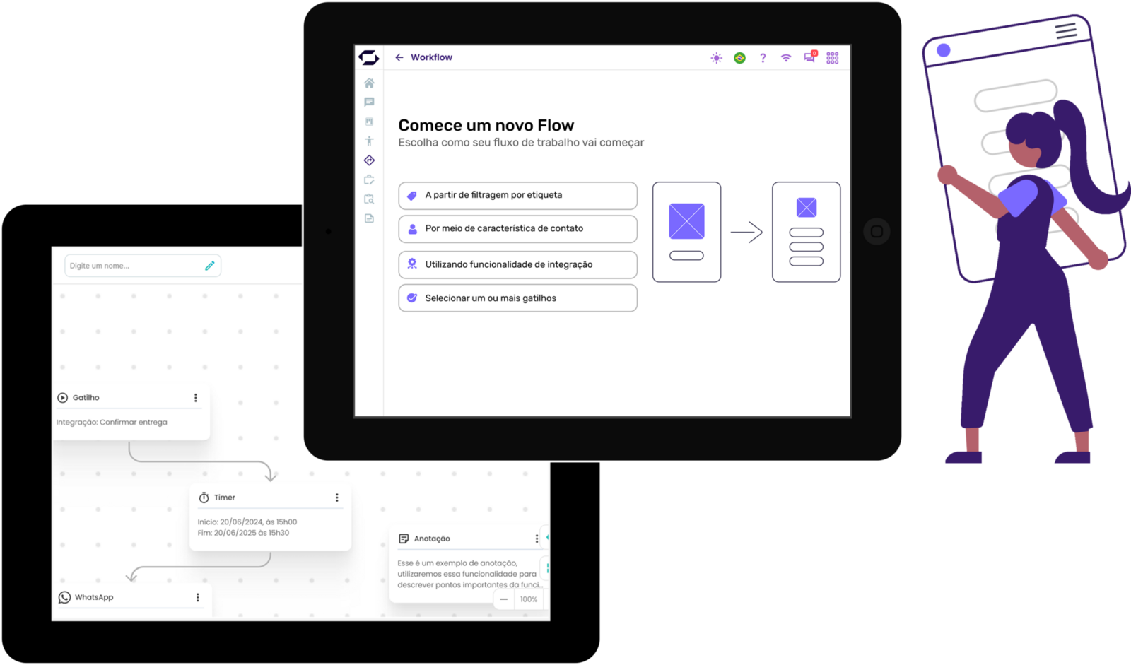 Construtor visual de workflows da TW Solutions